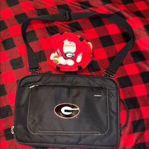 Georgia Bulldogs Black Messenger Bag